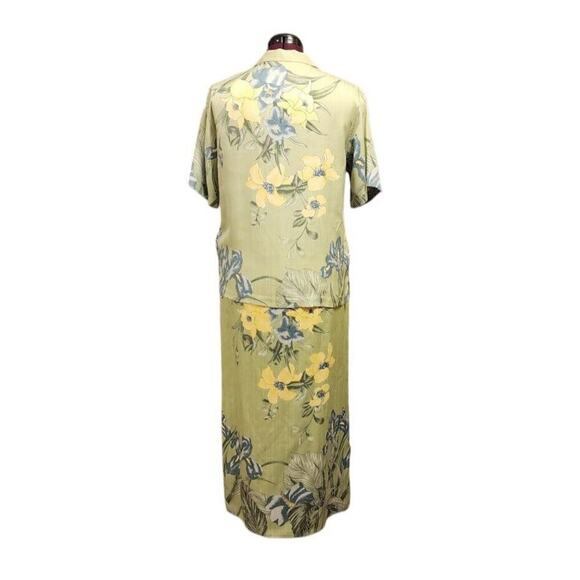 Vintage Tommy Bahama 100% Silk Tropical Top and Wrap Skirt Outfit Set Size M - Picture 3 of 15